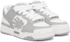 Palm Angels White & Gray Venice Leather Sneakers