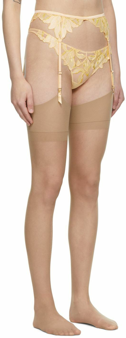 Fleur du Mal Yellow Lily Garter Belt