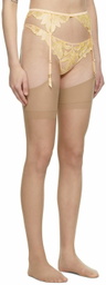 Fleur du Mal Yellow Lily Garter Belt