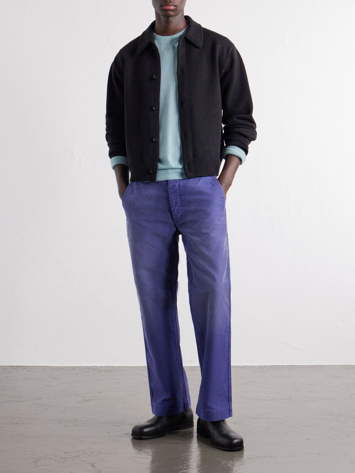 Auralee - Wool Cardigan - Black