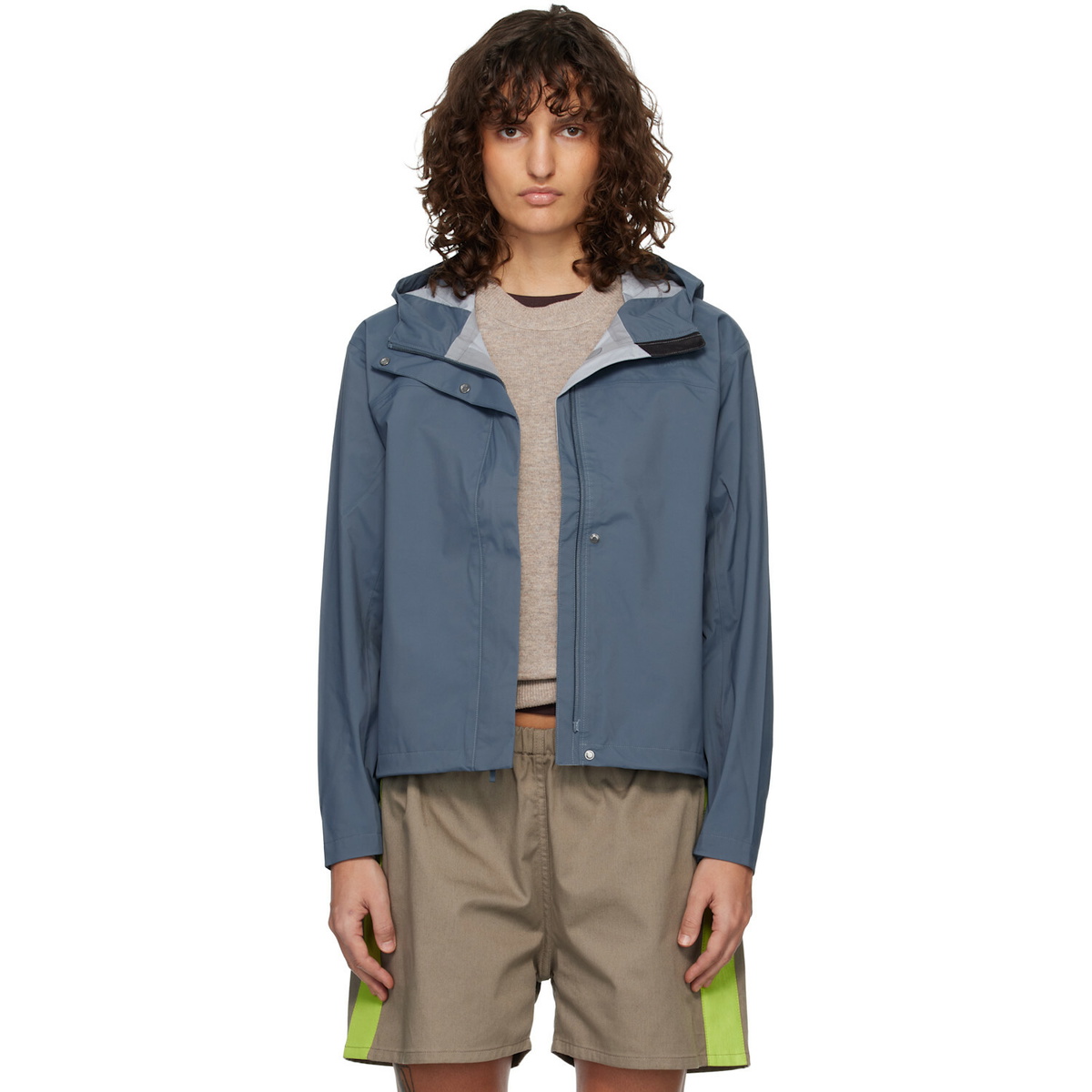 The North Face Blue Voyage Rain 3L Hooded Rain Jacket