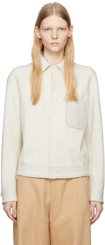 Photo: ZEGNA White Spread Collar Jacket