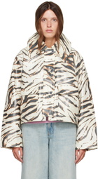 GANNI Beige Laminated Zebra Jacket