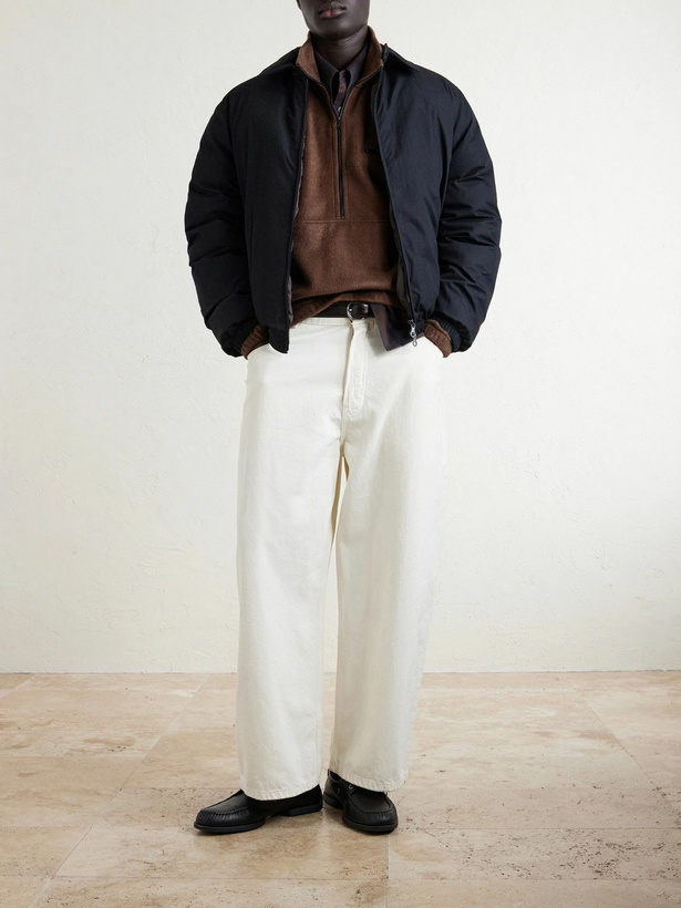 Photo: Auralee - Silk-Fleece Half-Zip Sweatshirt - Brown