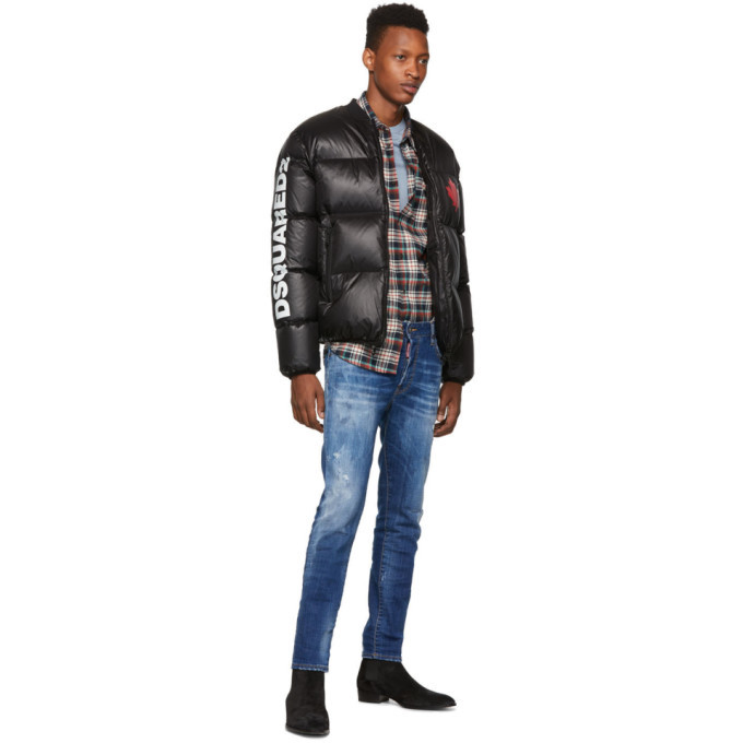 Dsquared2 Black Down Ripstop Sports Jacket Dsquared2
