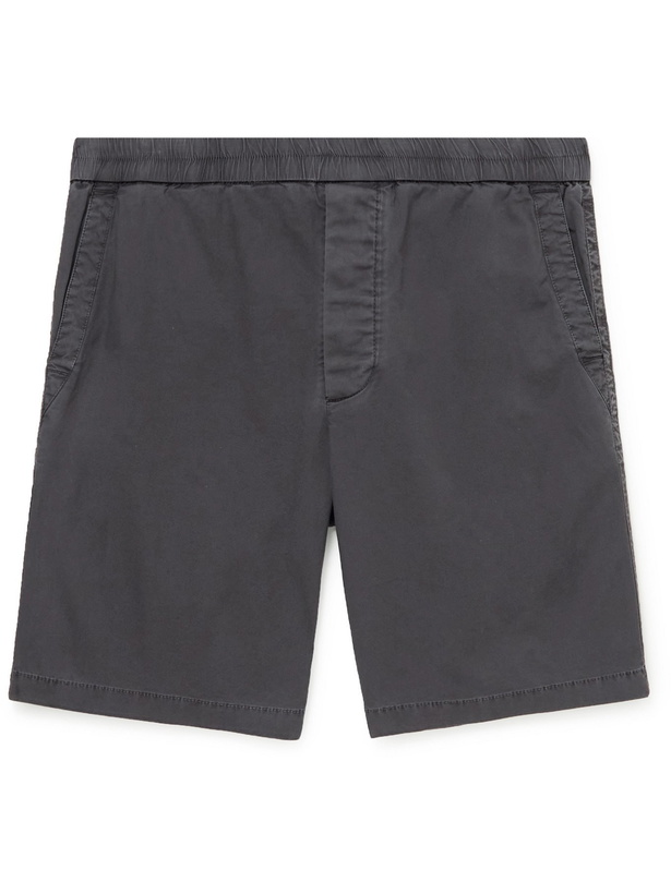 Photo: JAMES PERSE - Stretch Supima Cotton-Canvas Drawstring Shorts - Gray