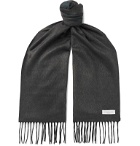 Richard James - Fringed Silk and Cashmere-Blend Scarf - Gray