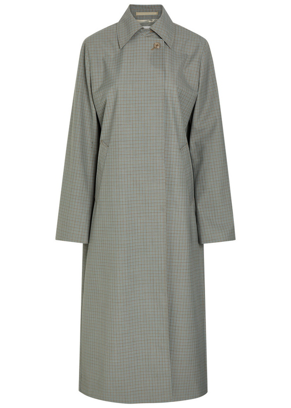 Photo: Our Legacy Capital Checked Woven Trench Coat Grey