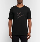 Saint Laurent - Logo-Print Cotton-Jersey T-Shirt - Men - Black