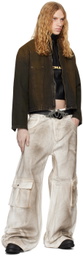 Mowalola Brown Moto Denim Jacket