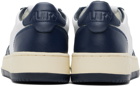 AUTRY White & Navy Medalist Low Sneakers