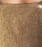 Halpern Asymmetric lamé minidress