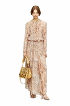 Diesel Ruffled maxi dress in camo chiffon - Dresses Womens in Pink