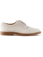 Brunello Cucinelli - Suede Wingtip Brogues - Neutrals