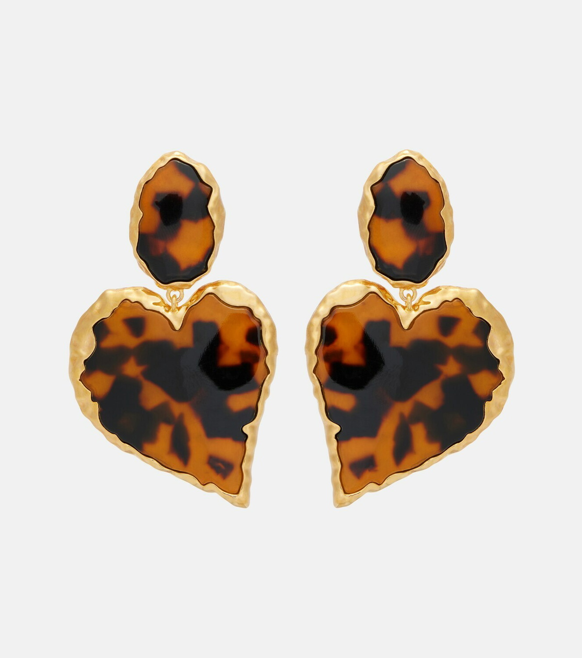 Oscar de la Renta Heart embellished clip-on earrings