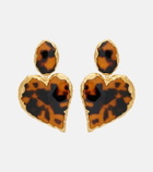 Oscar de la Renta Heart embellished clip-on earrings
