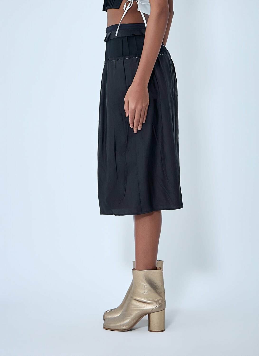 Maison Margiela Topstitching Midi Skirt