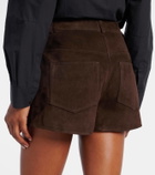 Nour Hammour Leontine suede shorts