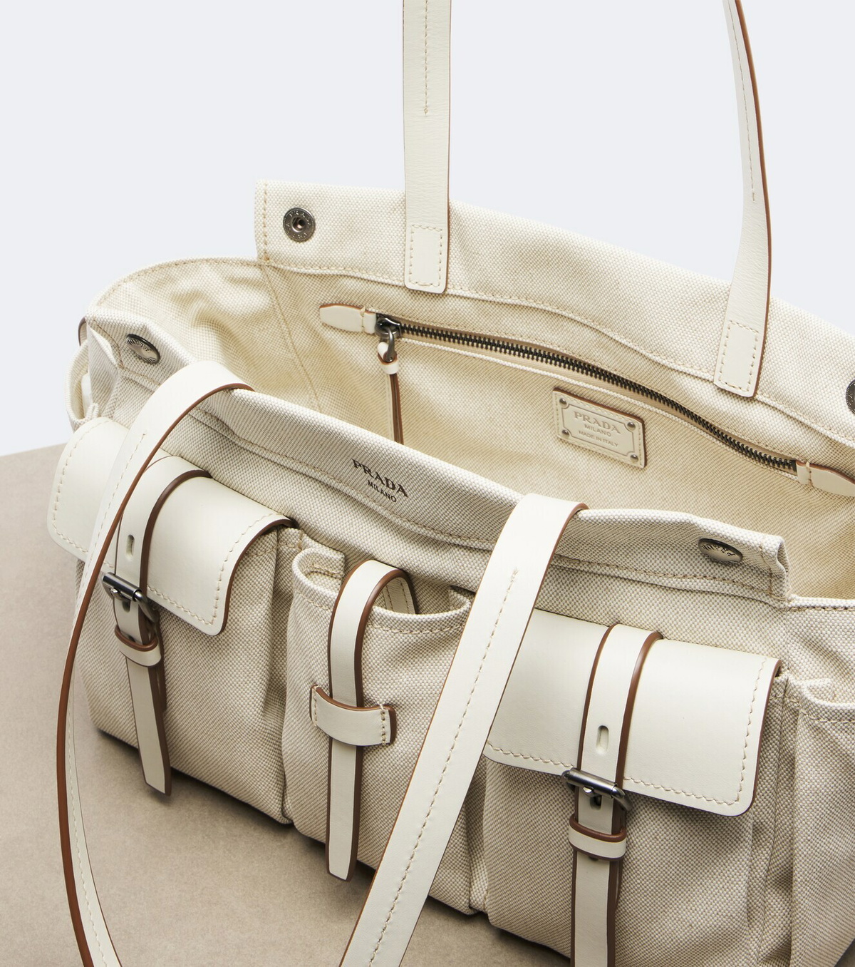 Prada Prada Route Large canvas tote bag