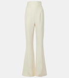 Galvan High-rise satin flared pants