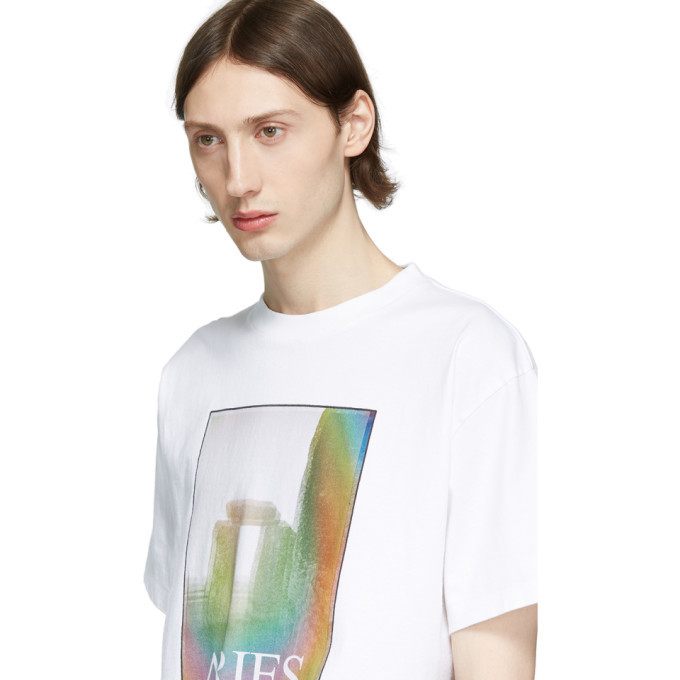 Aries Tシャツ Aries White Stonehenge Polaroid T-Shirt ARIES