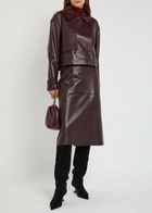 Joseph Blaise Cropped Leather Jacket Plum
