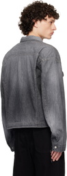 N.Hoolywood Black Faded Denim Jacket