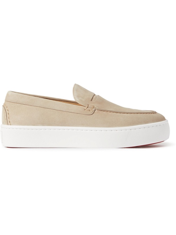 Photo: CHRISTIAN LOUBOUTIN - Paqueboat Suede Penny Loafers - Neutrals