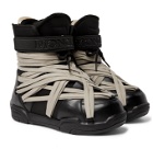 Rick Owens - Moncler Amber Canvas-Trimmed Leather Snow Boots - Black