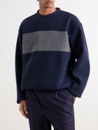 Aimé Leon Dore - Logo-Embroidered Two-Tone Fleece Sweatshirt - Blue