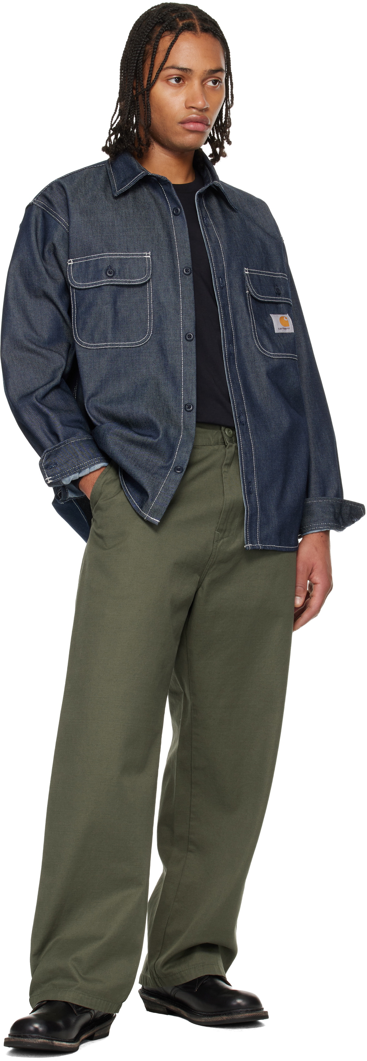 Carhartt Work In Progress Blue Tigan Denim Overshirt