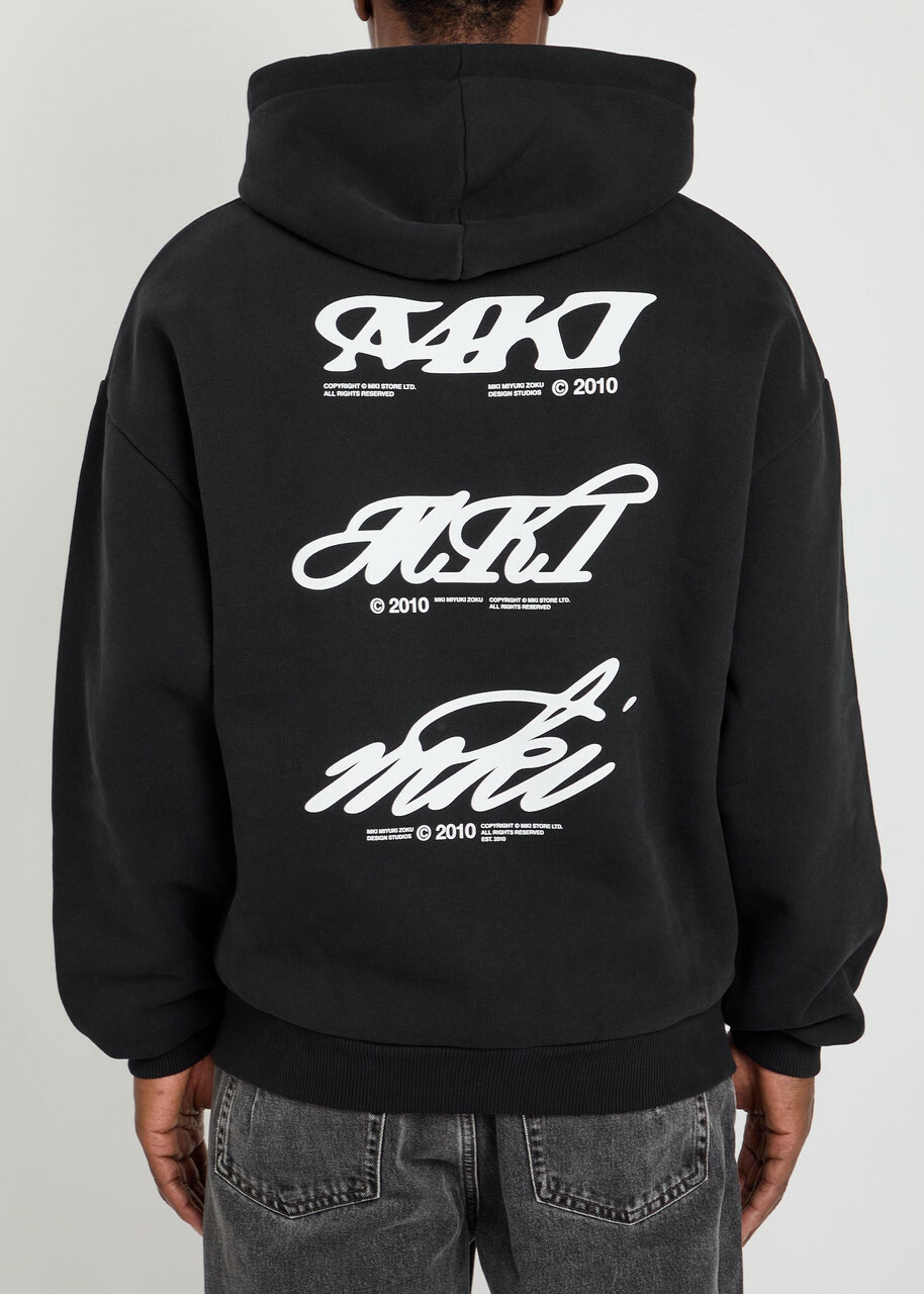 Mki Miyuki Zoku Stack Hooded Cotton-blend Sweatshirt Black