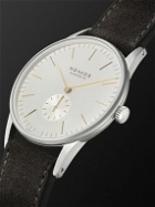 NOMOS Glashütte - Orion Hand-Wound 38mm Stainless Steel and Suede Watch, Ref. No. 379