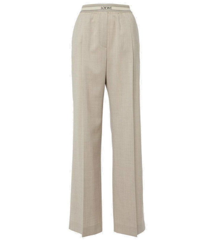 Photo: Loewe Logo wool palazzo pants