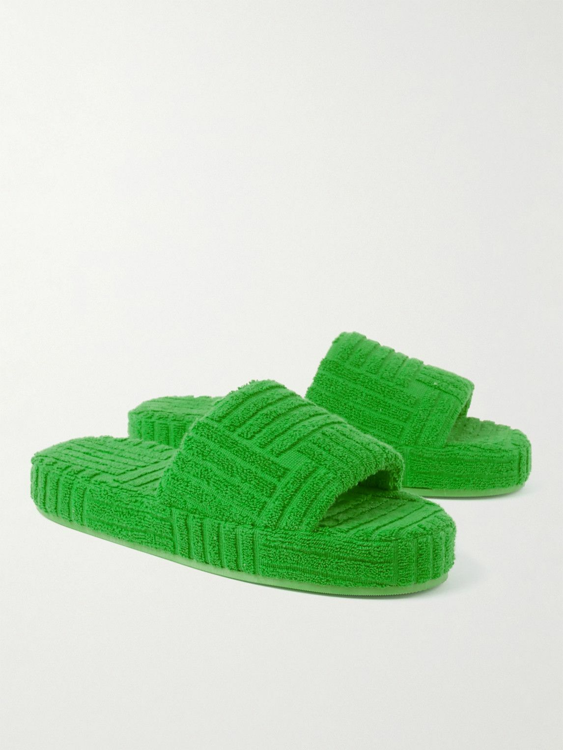 Bottega Veneta - Terry Slides - Green