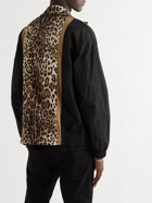 DOLCE & GABBANA - Colour-Block Leopard-Print Shell Jacket - Brown