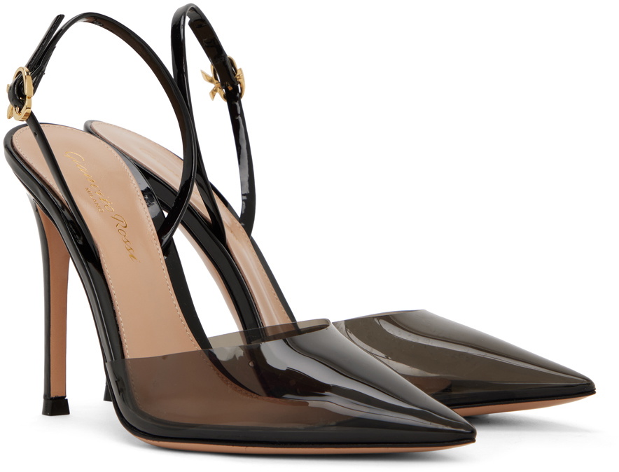 Gianvito Rossi Black Ribbon D'Orsay 85 Heels