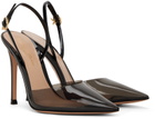 Gianvito Rossi Black Ribbon D'Orsay 85 Heels