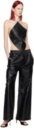 Ludovic de Saint Sernin Black Boxer Leather Pants