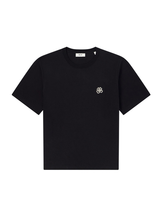 Photo: NN07 - Jett 30026 Logo-Embroidered Organic Cotton-Jersey T-Shirt - Black