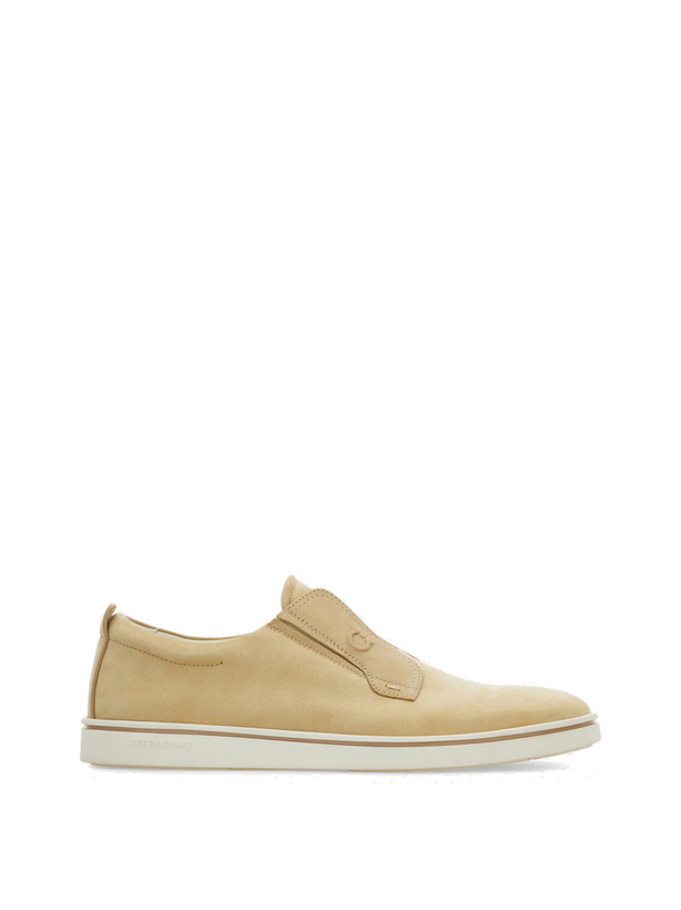 Photo: Ferragamo Mens Derby slip-on in Beige