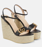 Gucci - Leather espadrille wedge sandals