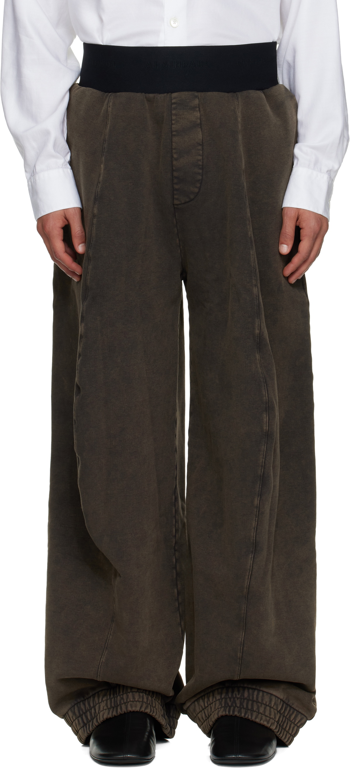 ALAINPAUL Brown Knee Shape Sweatpants
