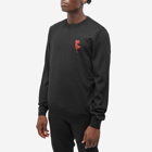 Alexander McQueen Men's Orchid Crew Knit in Black/Red