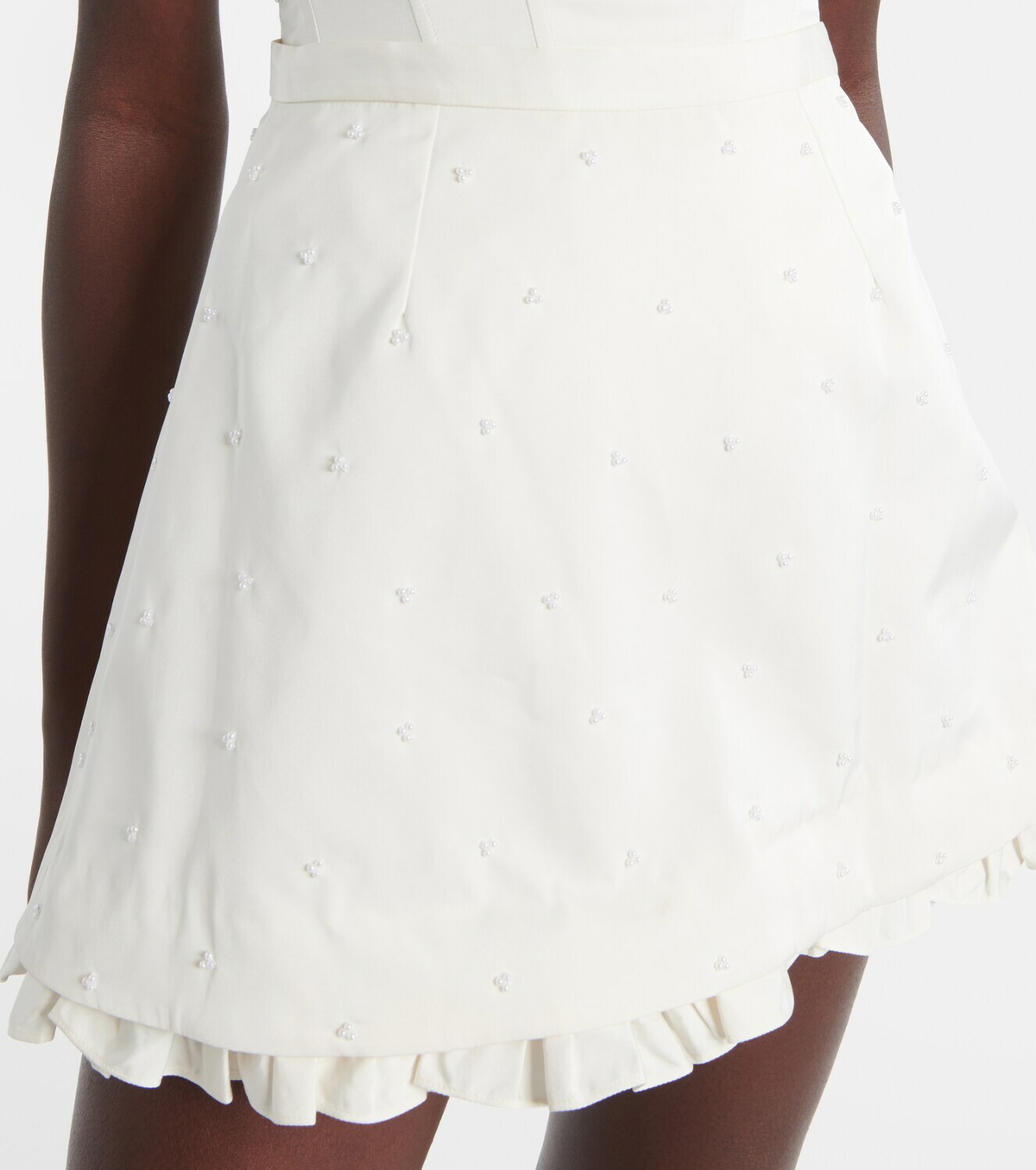 Clio Peppiatt Camelia embellished miniskirt