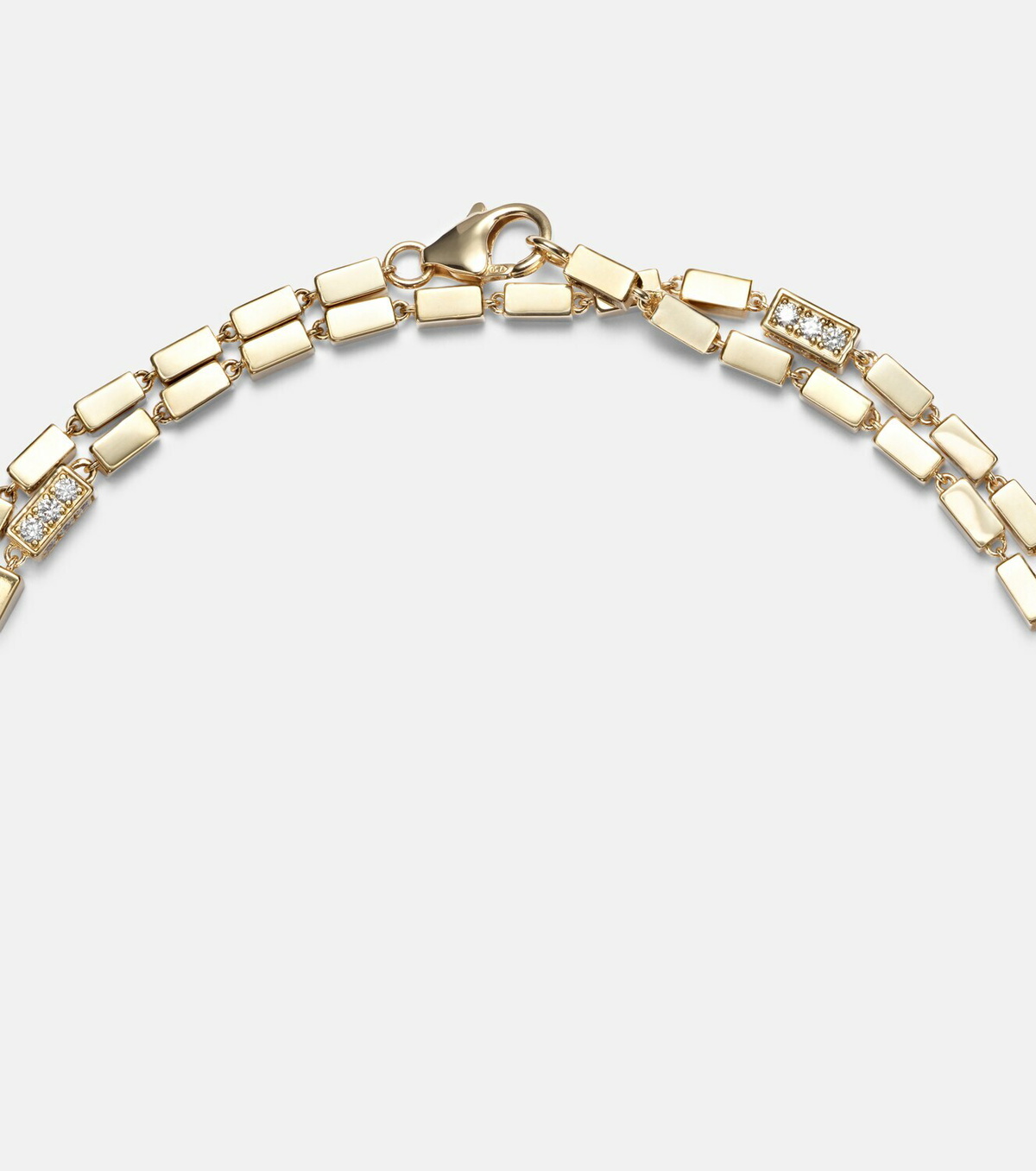 Suzanne Kalan Block-Chain 18kt gold necklace with diamonds