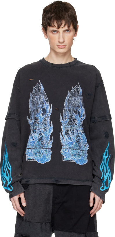 Photo: Who Decides War Black Flame Glass Double T-shirt