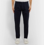 Altea - Navy Slim-Fit Pleated Cotton-Blend Gabardine Trousers - Navy