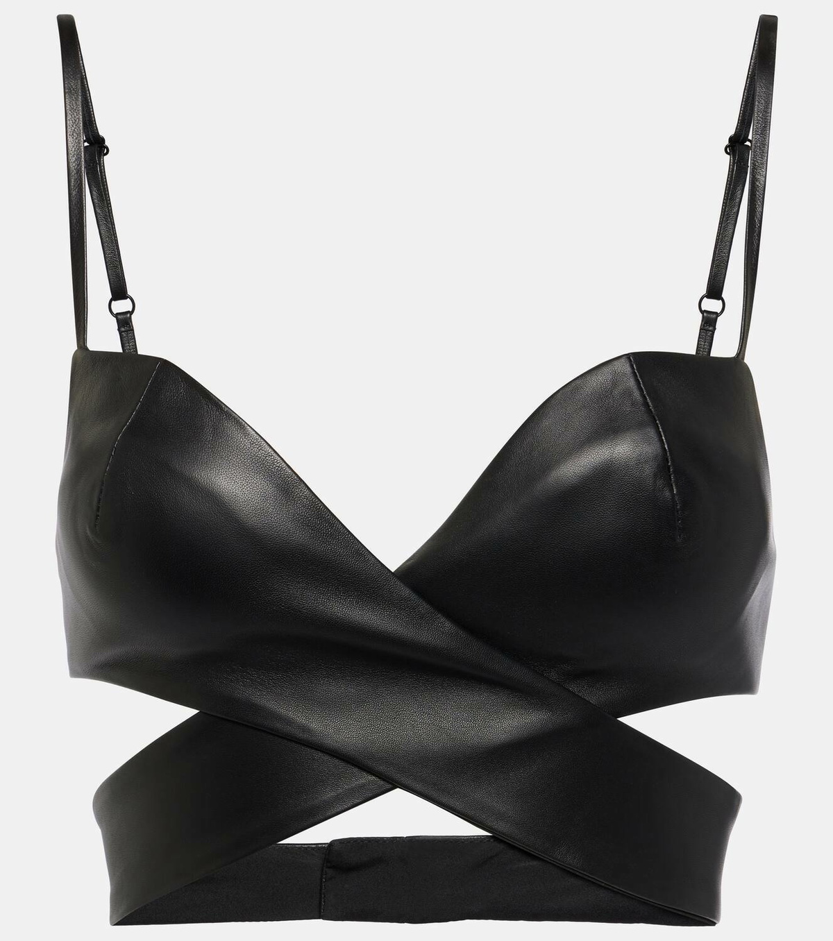 Mônot Leather crop top