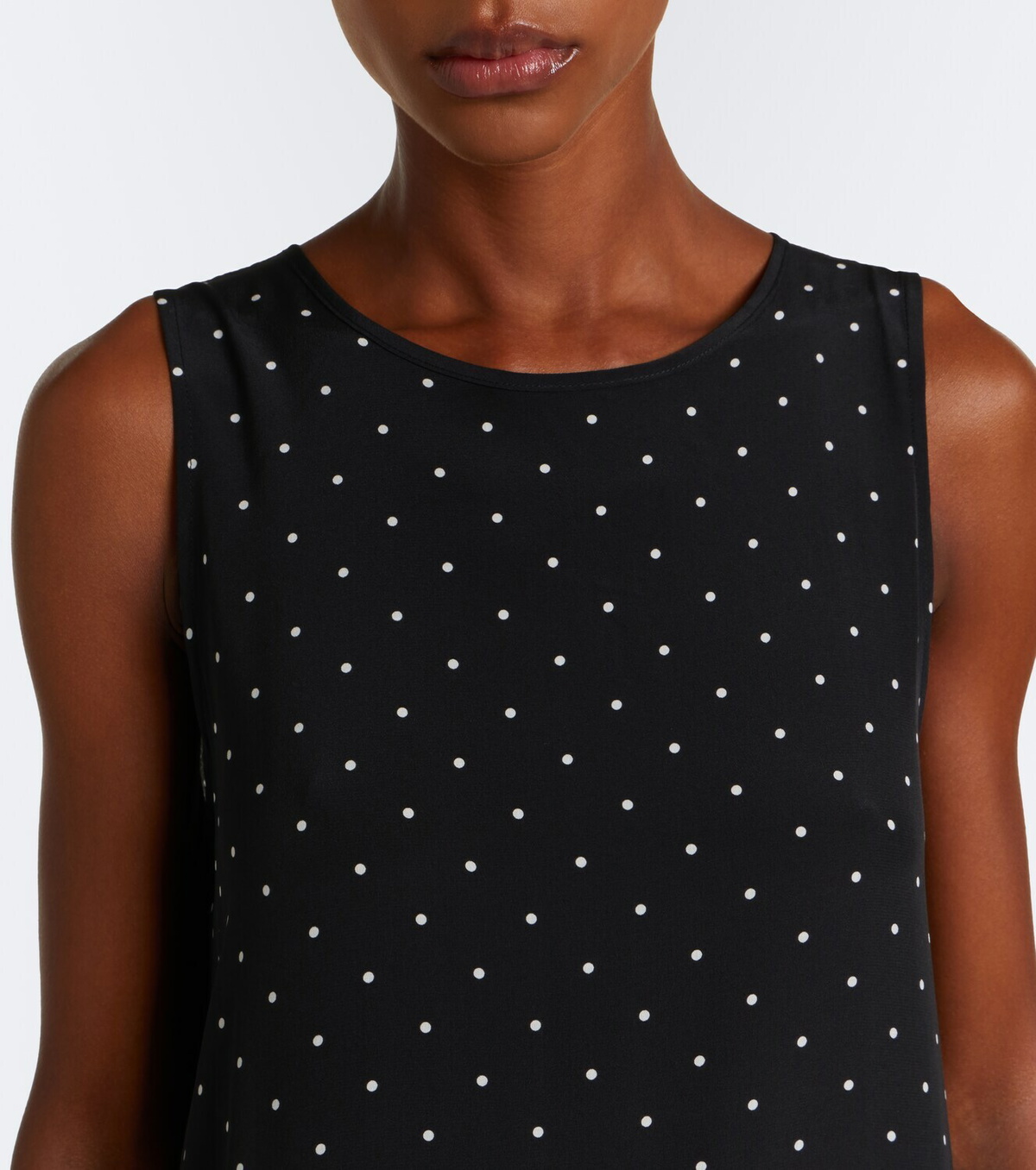 Asceno Polka-dot tiered silk midi dress